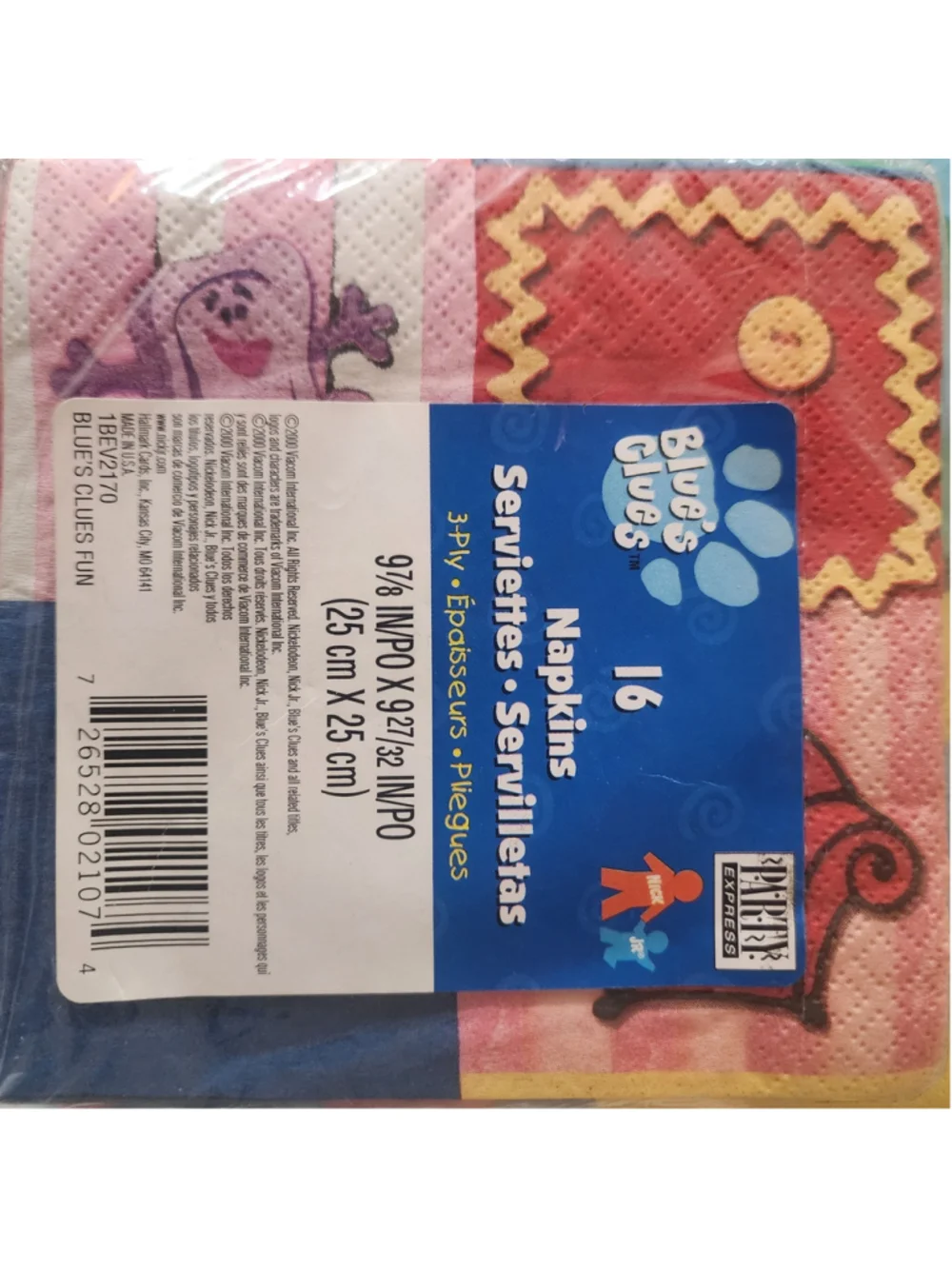 Blue's Clues Party Supplies Hallmark Napkins Wilton Cupcake Liners, Vintage NOS
